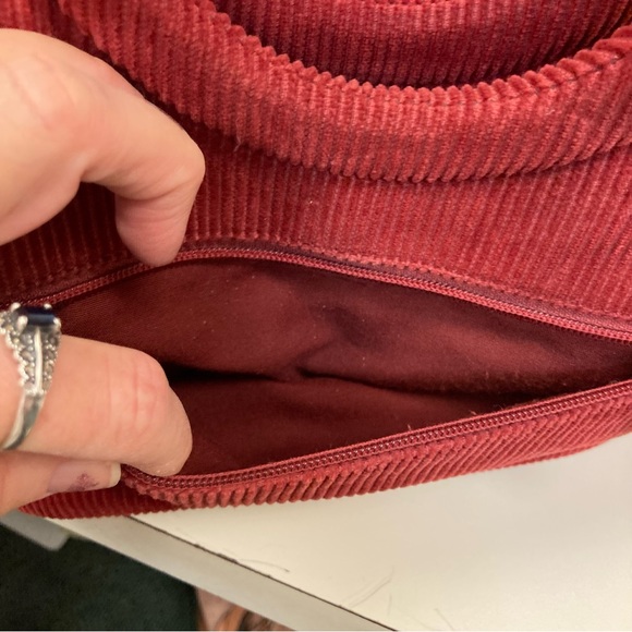 Relic Vintage 1970's Inspired Corduroy Faux Tortoise Shell Handle Bag Rust - Picture 5 of 9